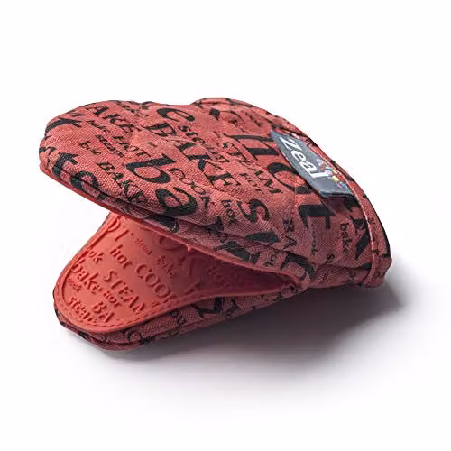 Zeal Silicone Mini Oven Mitt and Pot Holder with Hot Print Design in Red – 5