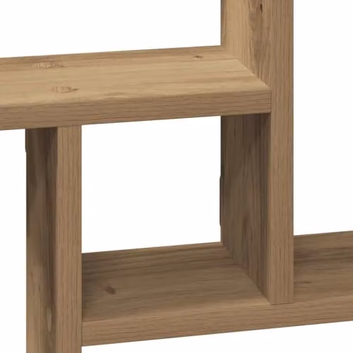 vidaXL Set of 2 Modern Wall Mounted Shelves in Artisan Oak Brown, W/D/H: 38 x 12 x 38 cm – 2