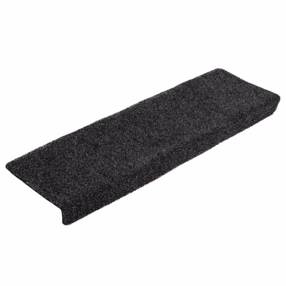Berkfield Home Non-Slip Needle Punch Stair Mats, 5 Pack, Black, W/D/H: 65 x 21 x 4 cm – 3