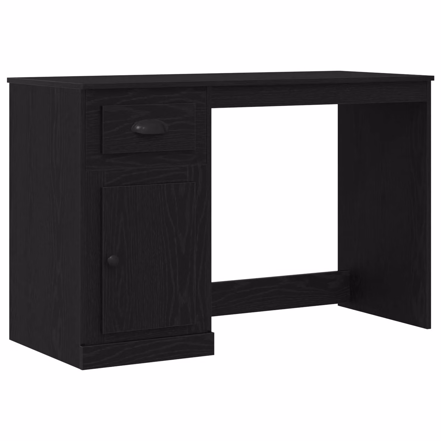 Berkfield Modern Writing Desk in Black Oak with Storage, W/D/H: 115 x 50 x 75 cm – 2