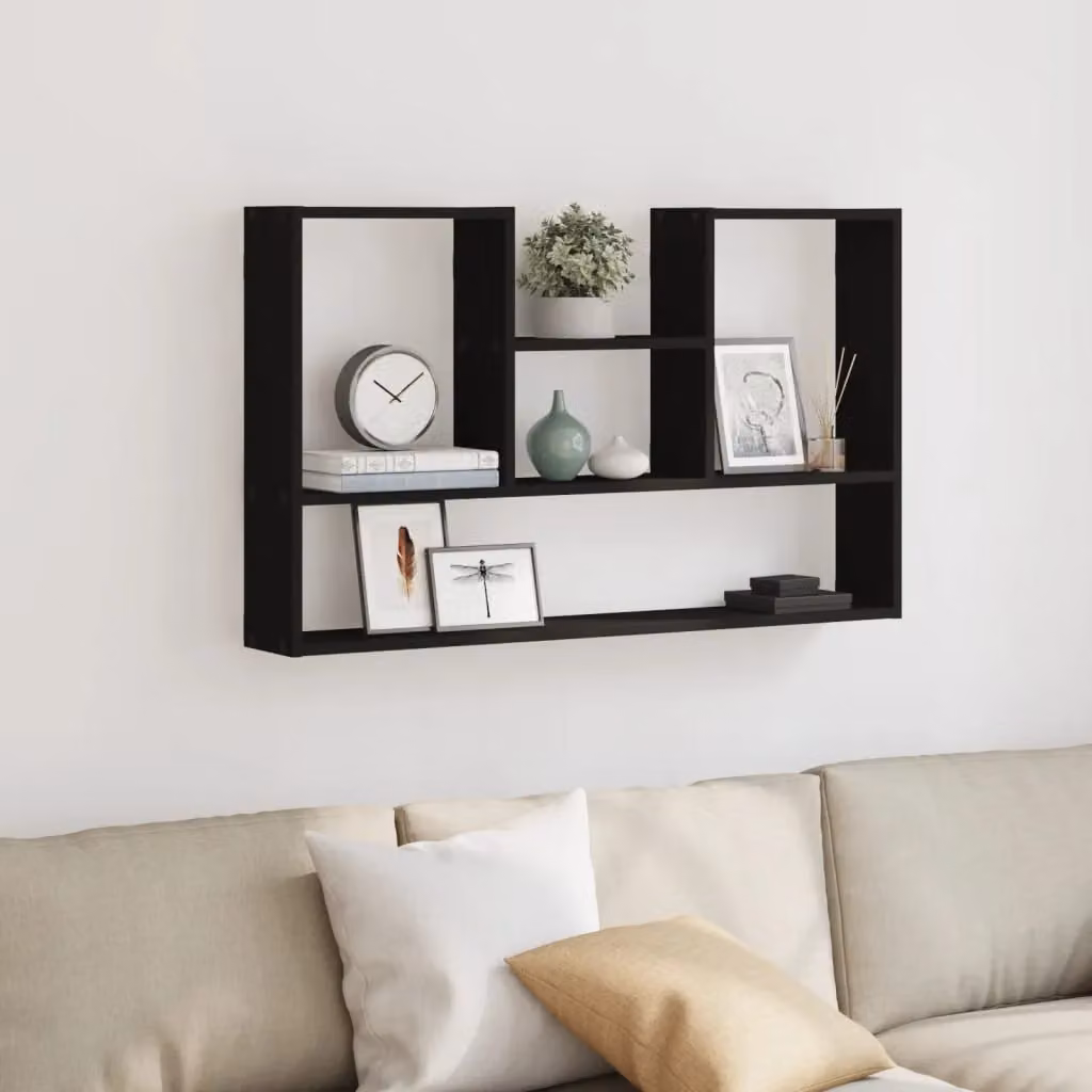 Berkfield Home Wall Mounted Shelf in Black, W/D/H: 99 x 15 x 60 cm – 3