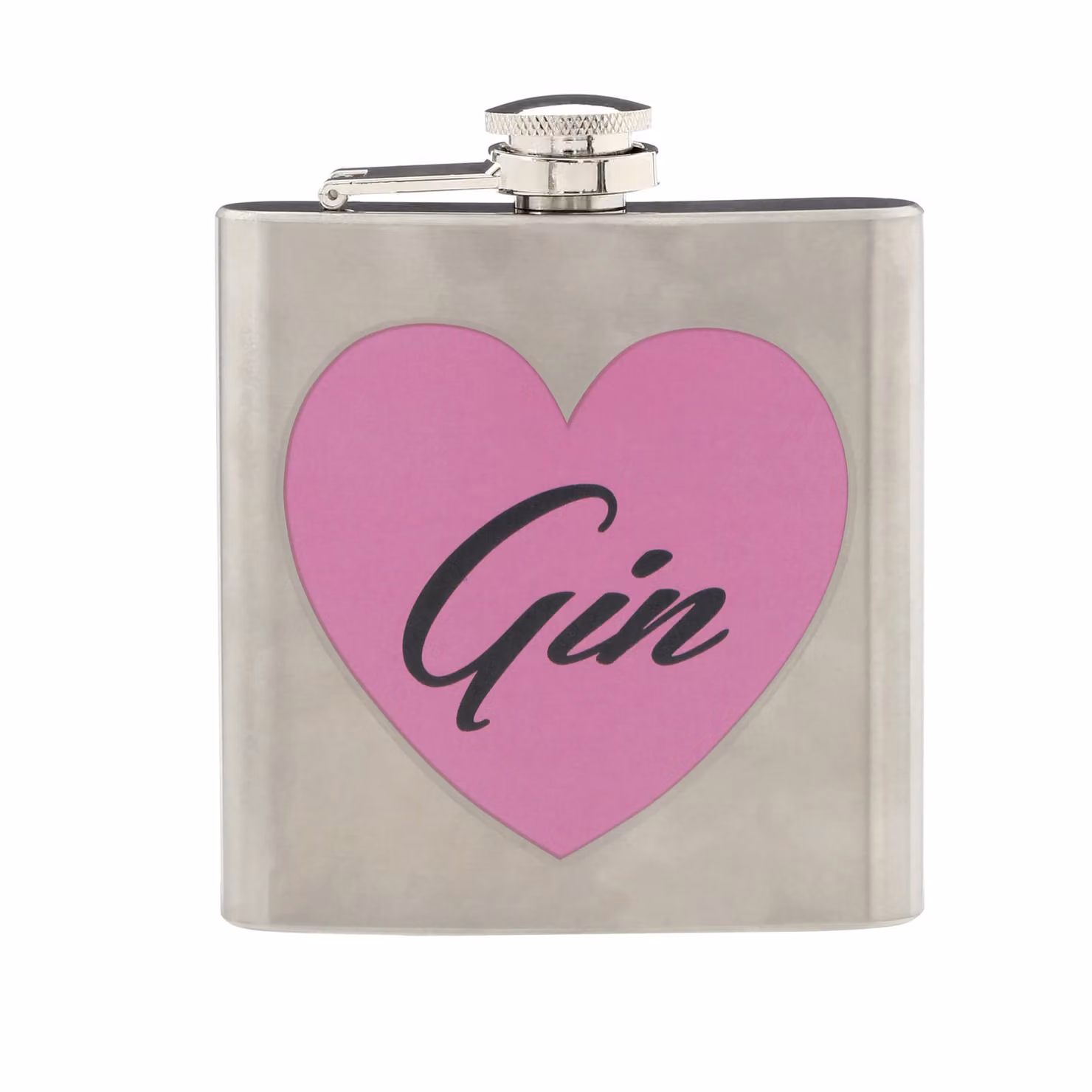 Orsina Stainless Steel Gin Hip Flask with Playful Gin Print and Secure Screw Cap, 5oz – 2