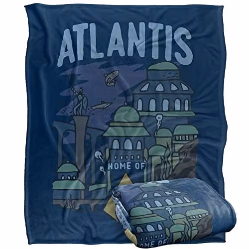 Warner Brothers Aquaman Silky Touch Super Soft Fleece Throw Blanket, White and Multicolour, W: 152 cm, D: 127 cm