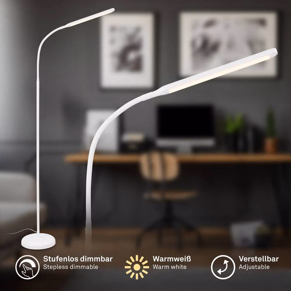Briloner LED Floor Lamp in White, Dimmable and Adjustable with Touch Control and USB, W/D/H: 21 x 21 x 170 cm – 2