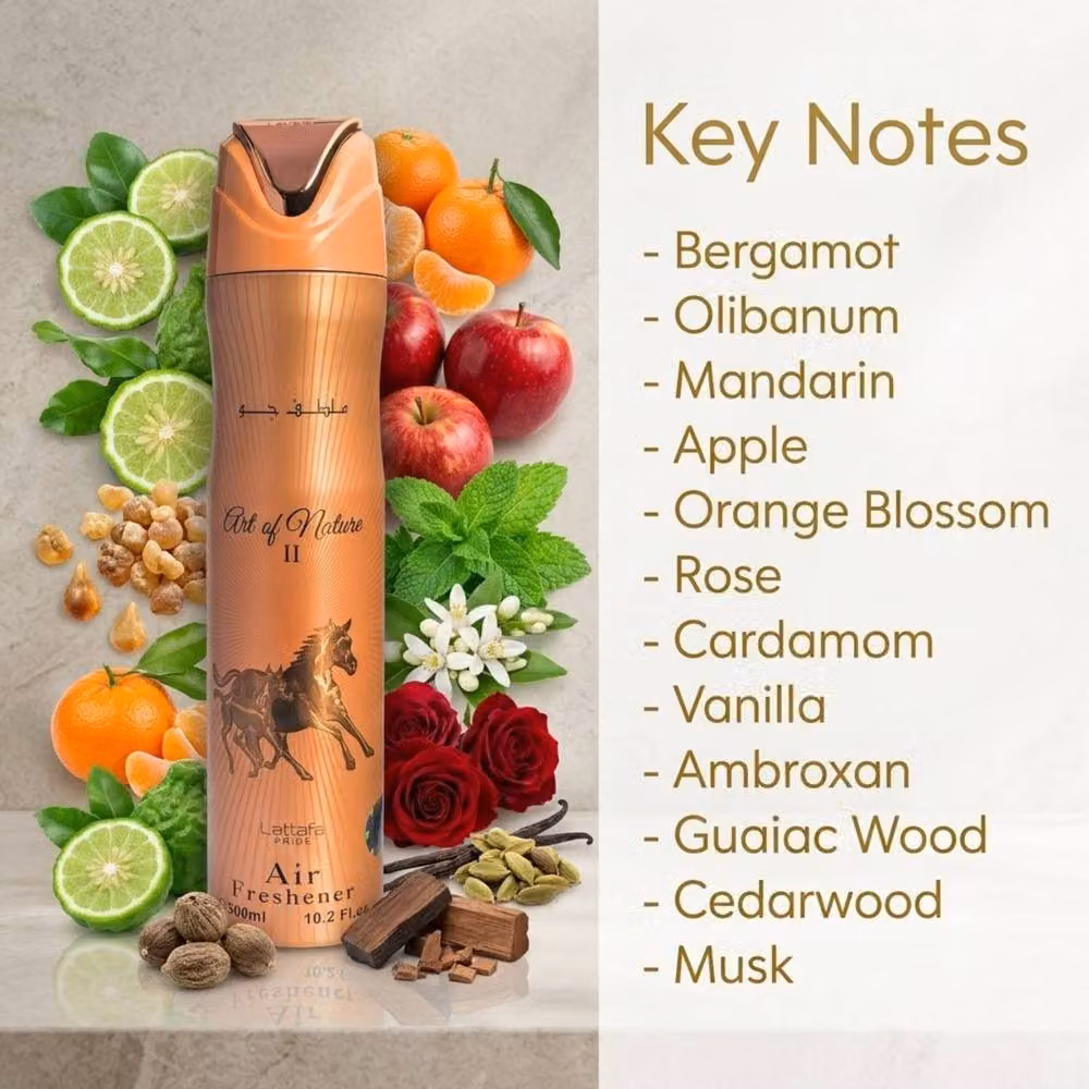 Lattafa Pride Art of Nature II Room Spray, 300ml, Burnt Orange, Fresh Floral Woody Scent – 2