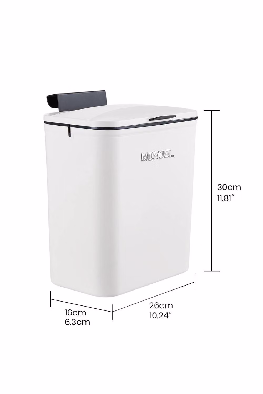 Living and Home 9L Wall Mounted Hanging Rubbish Bin with Flip Lid in Beige – 5