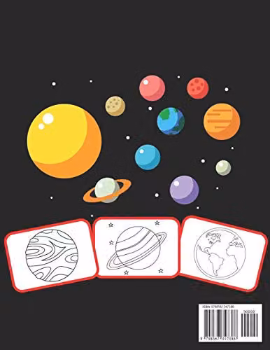 Solar System Coloring Book for Children with 35 Solar System Images, 70 Pages, Multicolour – 2