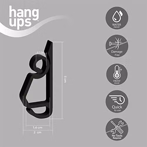 Hang Ups Black Plastic Gutter and Shingle Hooks, 100 Pack – 3