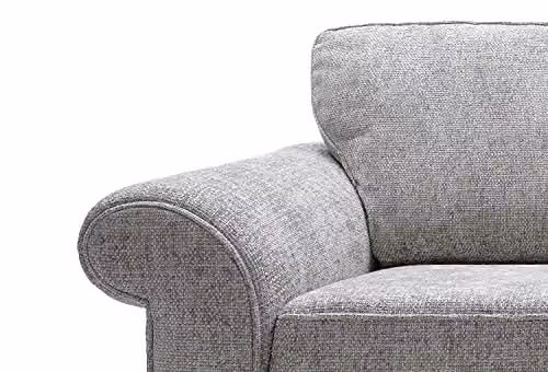 Abakus Direct Ingrid 3 Seater Sofa in Ash Grey with Braided Chenille Fabric, W/D/H: 215 x 95 x 90 cm – 4
