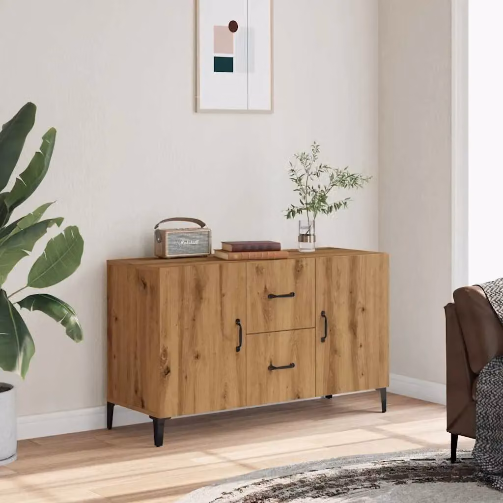 Berkfield Home Artisan Oak Sideboard in Brown, W/D/H: 100 x 36 x 60 cm – 3