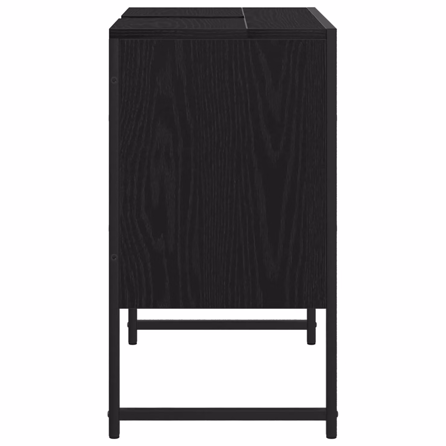 Berkfield Home Modern Black Oak Bathroom Sink Cabinet with Hinged Doors and Internal Shelves, W/D/H: 60 x 33 x 60 cm – 4