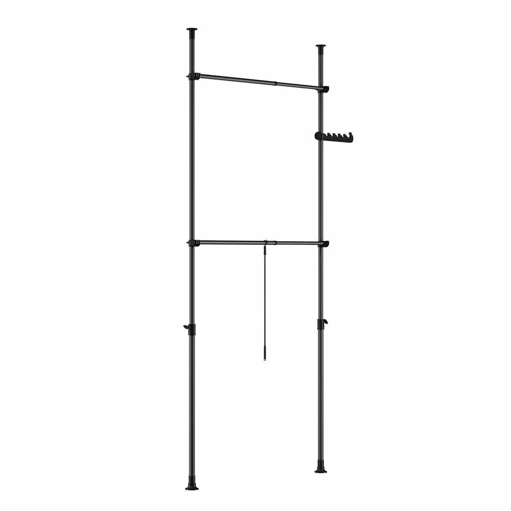 SoBuy Adjustable Floor Coat Rack and Clothes Rail in Matt Black – 2
