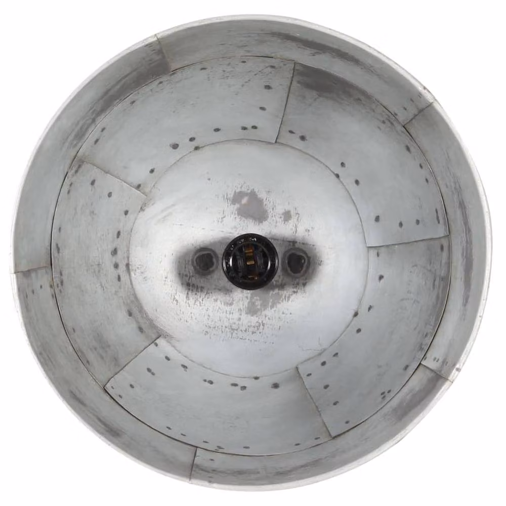 Berkfield Home Industrial Vintage Round Hanging Lamp in Silver, Diameter: 31 cm, E27 – 2