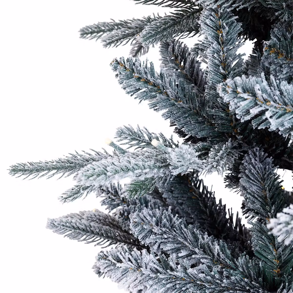 Charles Bentley Luxury 7ft Pre-Lit Faux Hinged Snowy Christmas Tree in White and Green – 3