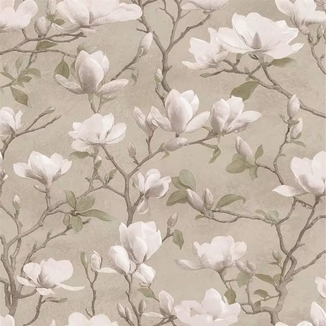Holden Decor Botanical Floral Bloom Vinyl Wallpaper in Beige and Pink