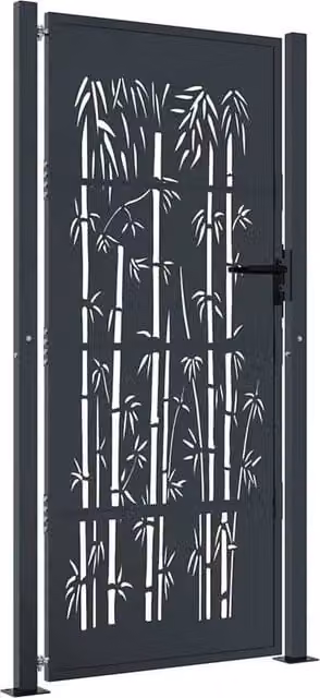 Berkfield Home Anthracite Steel Garden Gate in Grey, W: 105 cm, H: 180 cm – 1