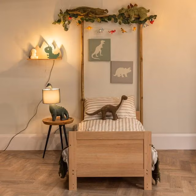 ValueLights Dinosaur Plug In Wall Shelf Night Light in Green