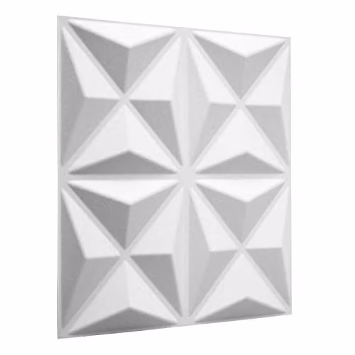 WALPLUS Cullinans 3D Geometric Wall Panel, White – 4