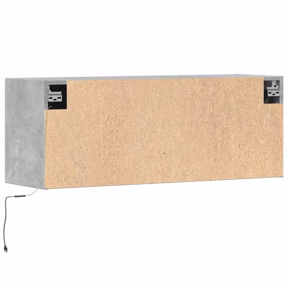 Berkfield Home Modern TV Wall Cabinet with LED Lights in Concrete Grey, W/D/H: 100 x 31 x 35 cm – 5