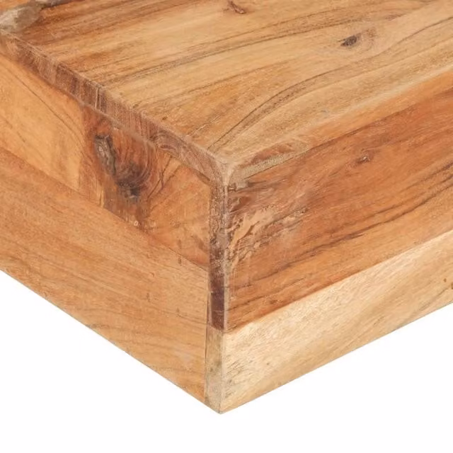 Berkfield Home Beautiful Square Coffee Table in Brown Solid Acacia Wood W/D/H: 80 x 80 x 28 cm