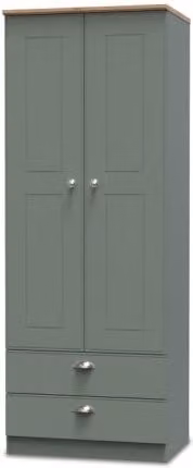 Welcome Victoria Modern 2 Door 2 Drawer Tall Double Wardrobe in Matt MDF