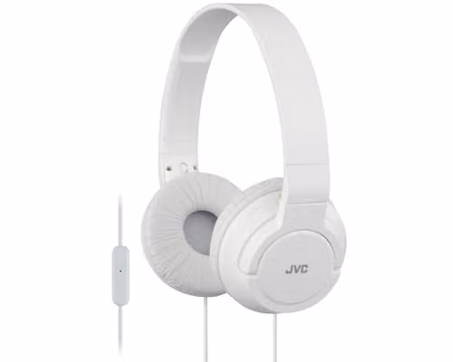 JVC Over Ear Headphones with Microphone, White