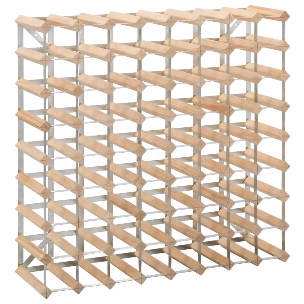 Berkfield Home Modern Solid Pinewood Wine Rack for 72 Bottles in Beige – 2