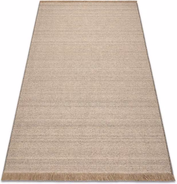 RugsX Villa Beige Wool Flat Weave Rectangular Rug W: 160 cm, D: 220 cm