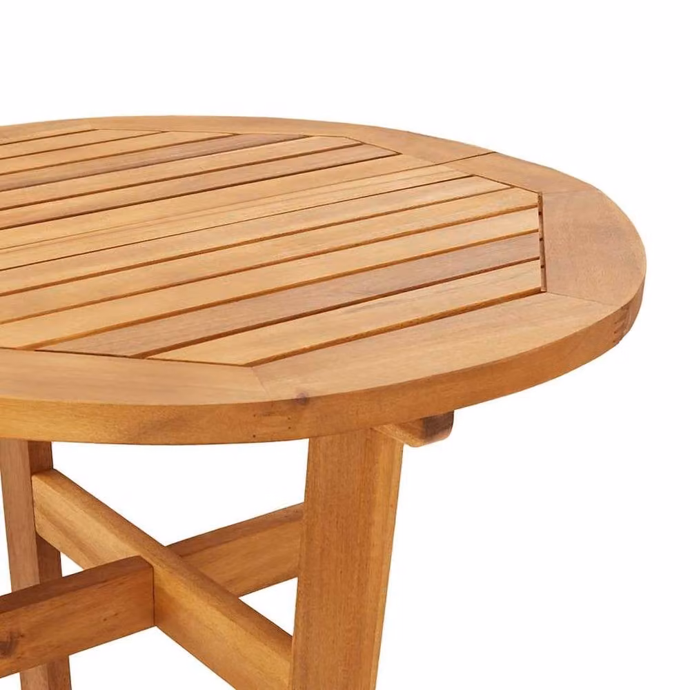 Berkfield Home Garden Bar Table in Brown Solid Acacia Wood, Diameter: 60 cm, Height: 105 cm – 3