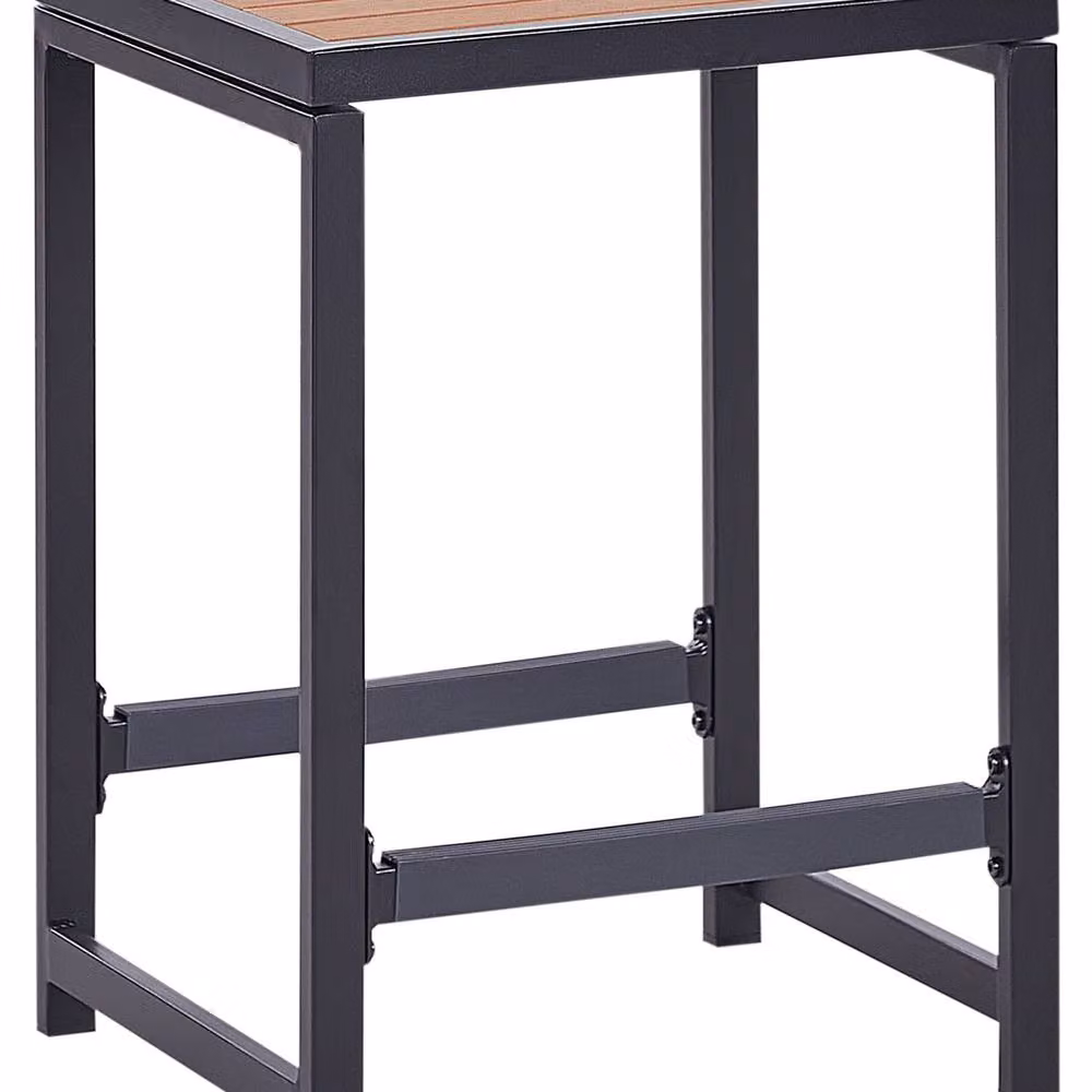 Wyld and Coco Polywood Garden Stool with Matte Black Steel Base – 2
