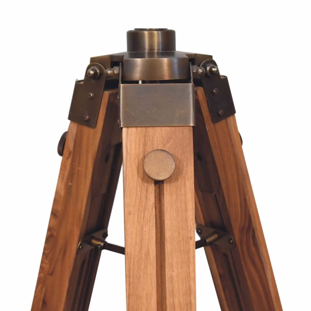Wyld Haus Parma Tripod Spotlight Floor Lamp in Bronze and Brass with Wood Details – 3