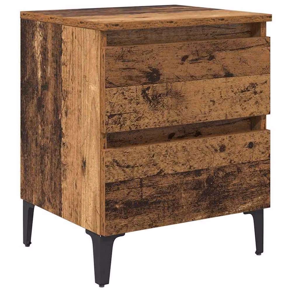 Berkfield Home Stylish Bed Cabinet in Brown Old Wood, W/D/H: 40 x 35 x 50 cm – 3