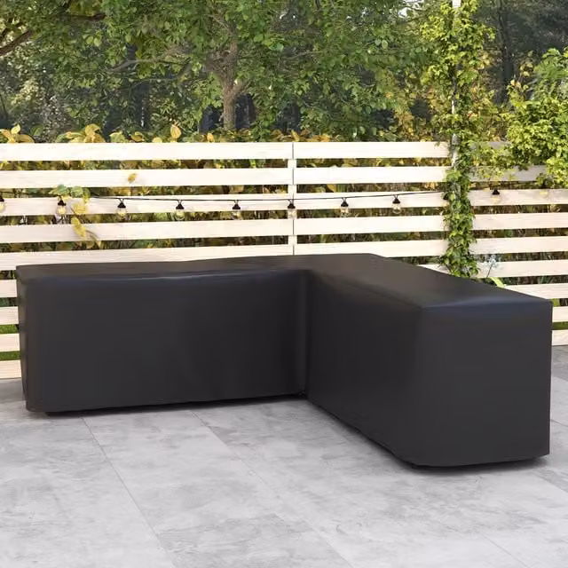 OUTSUNNY Black L-Shaped Corner Sofa Garden Furniture Cover, W/D/H: 250 x 250 x 79 cm