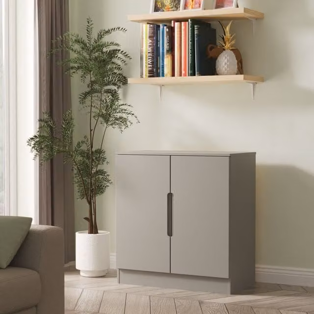 Ready Assembled 2 U Lucca 2 Door Cabinet in Dark Grey – 1