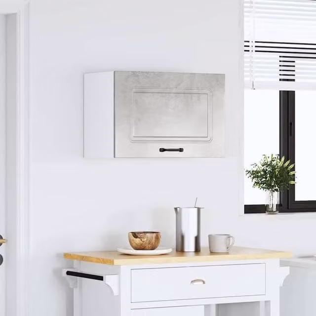 Berkfield Home Kalmar Wall Mounted Kitchen Cabinet in Concrete Grey Matt MDF, W/D/H: 60 x 31 x 40 cm
