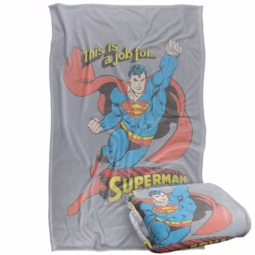 Warner Bros. DC On The Job Super Soft Silky Touch Fleece Throw Blanket, Multicolour, W: 91.44 cm x L: 147 cm