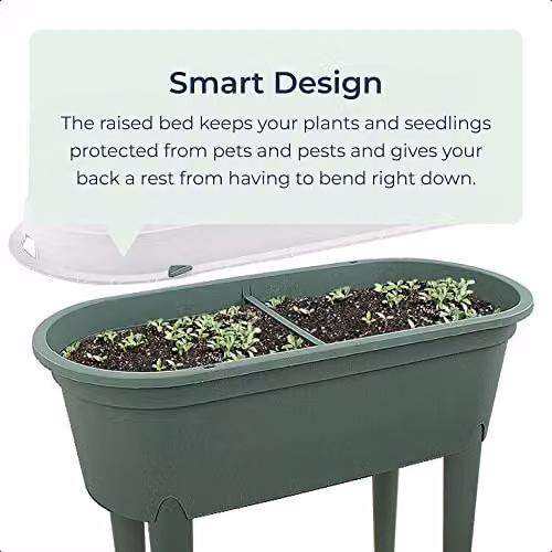 idooka Small Green Plastic Planter Propagation Station and Potting Bench for Indoor or Outdoor Use, W/D/H: 77 x 40 x 83 cm – 2