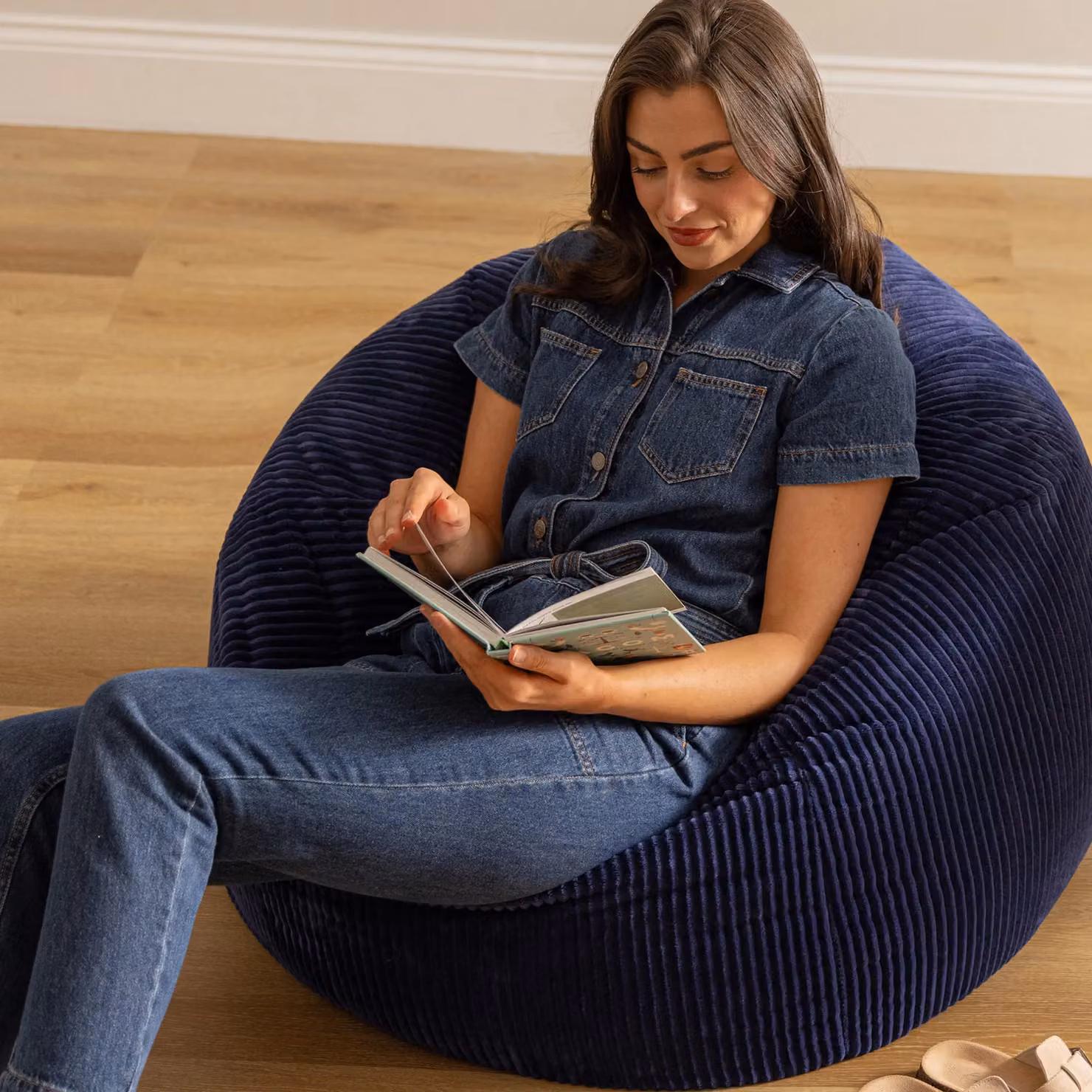 icon Kingston Classic Corduroy Bean Bag Set of 2 in Blue – 5