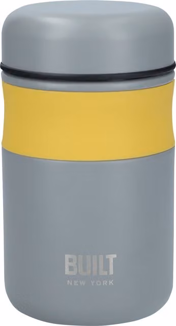 BUILT Food Flask, Grey, 490ml, H x W x D: 15.5 x 9 x 9 cm