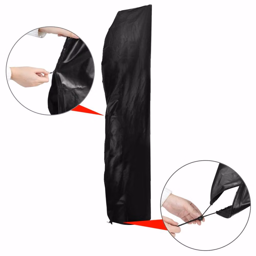 EONLION Waterproof Polyester Cantilever Banana Parasol Cover in Black, Diameter: 100 cm – 3