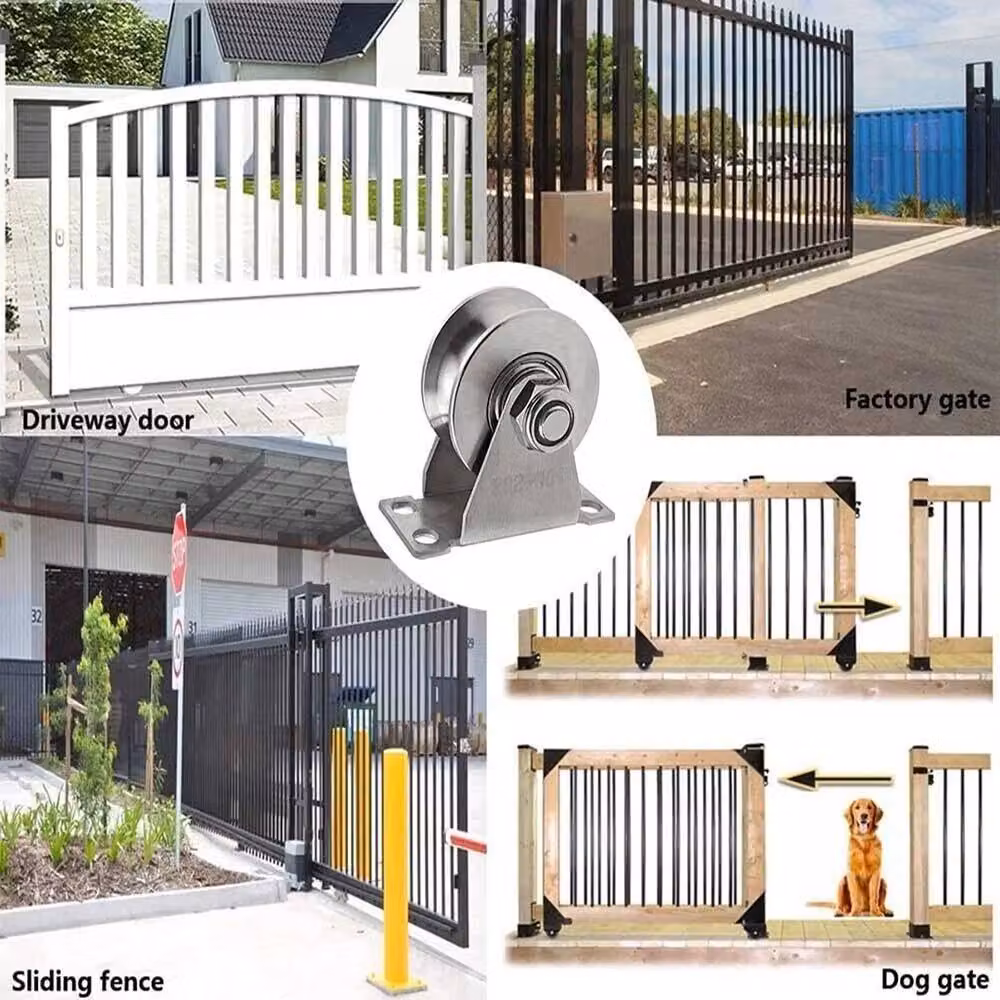 Havendro Heavy Duty U Type Pulley Wheel Sliding Gate Rollers in Silver Stainless Steel – 5