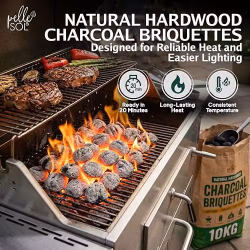 Pelle & Sol Natural Wood Charcoal Briquettes, 10kg Pack – 2