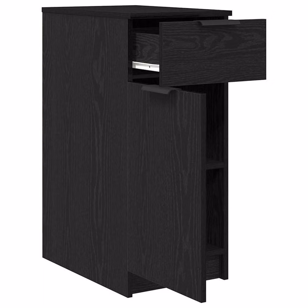 Berkfield Home Modern Desk Cabinet in Black Oak with Hinged Doors and Drawers, W/D/H: 33 x 50 x 75 cm – 5