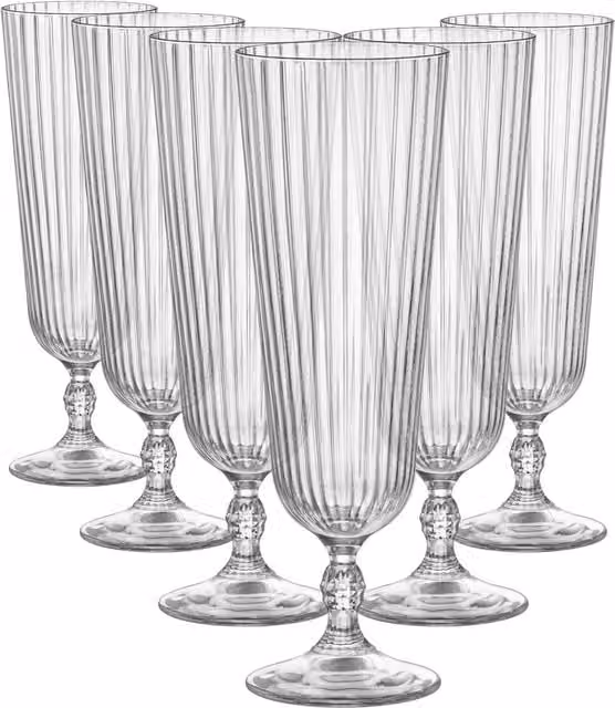 Bormioli Rocco America 20s Sling Cocktail Glasses, 400ml, Pack of 6, Clear – 1