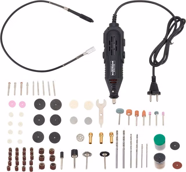 Livingandhome 113 Piece Mains Powered Rotary Tool Set in Black