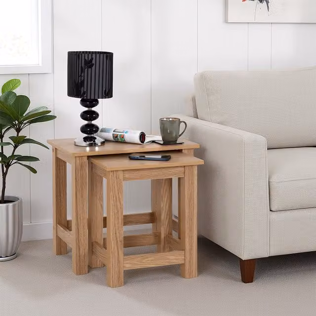 Seconique Tessa Nest of 2 Tables in Natural Oak