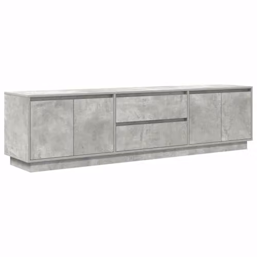 vidaXL Modern TV Cabinet with LED Lights in Concrete Grey, W/D/H: 193.5 x 41 x 50 cm