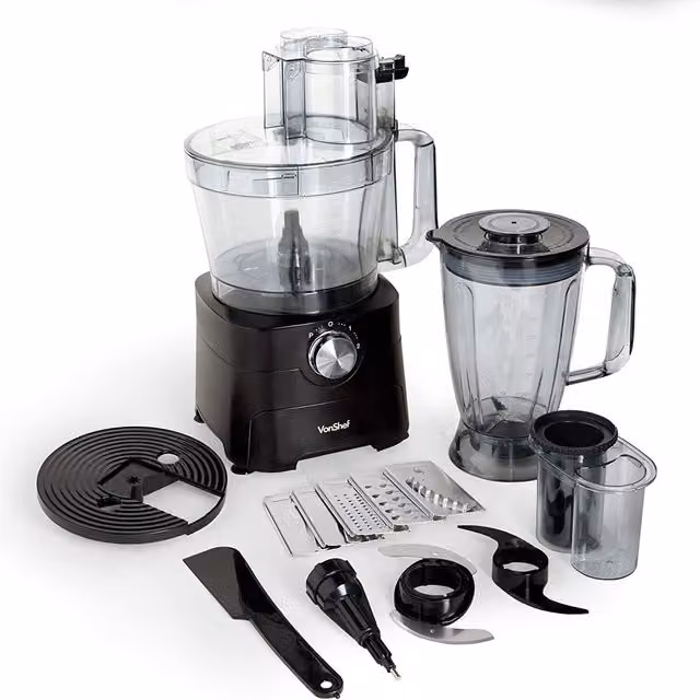 VonShef 1000W Food Processor in Black