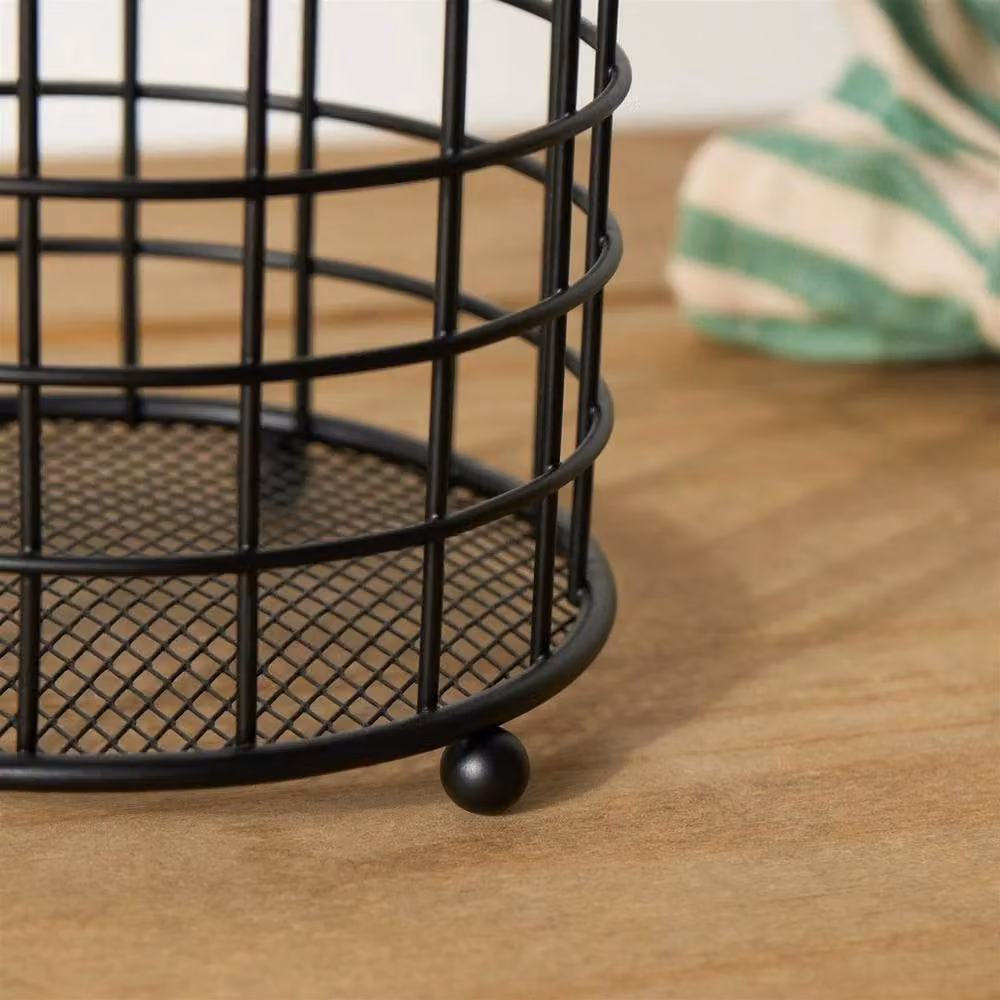 EONLION Metal Round Kitchen Utensil and Cutlery Holder, Black, Height: 100 cm – 4