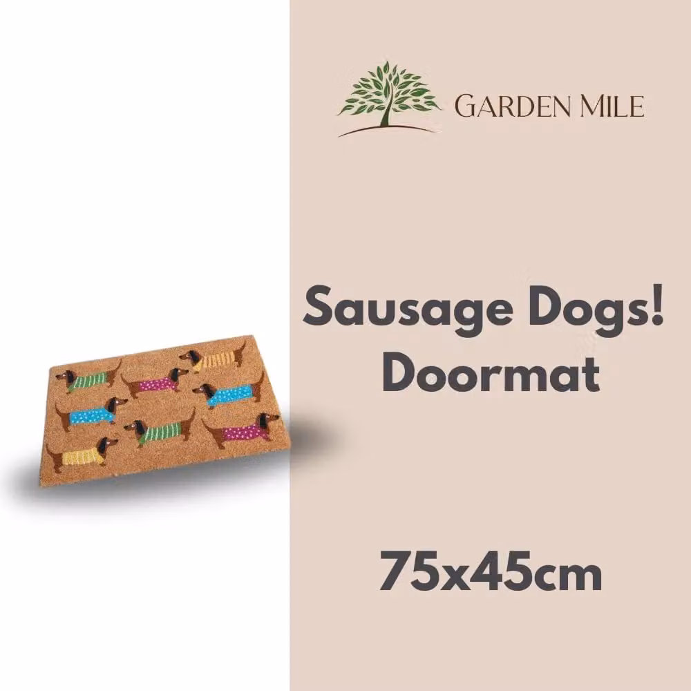 Marco Paul Heavy Duty Coir Door Mat with Dachshund Graphic, Multicolour, W: 75.0 cm, D: 45.0 cm – 2